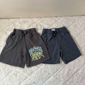 TMNT Ninja Turtles Boys Shorts Bundle Size 6/7 Gray Chambray Summer Lot